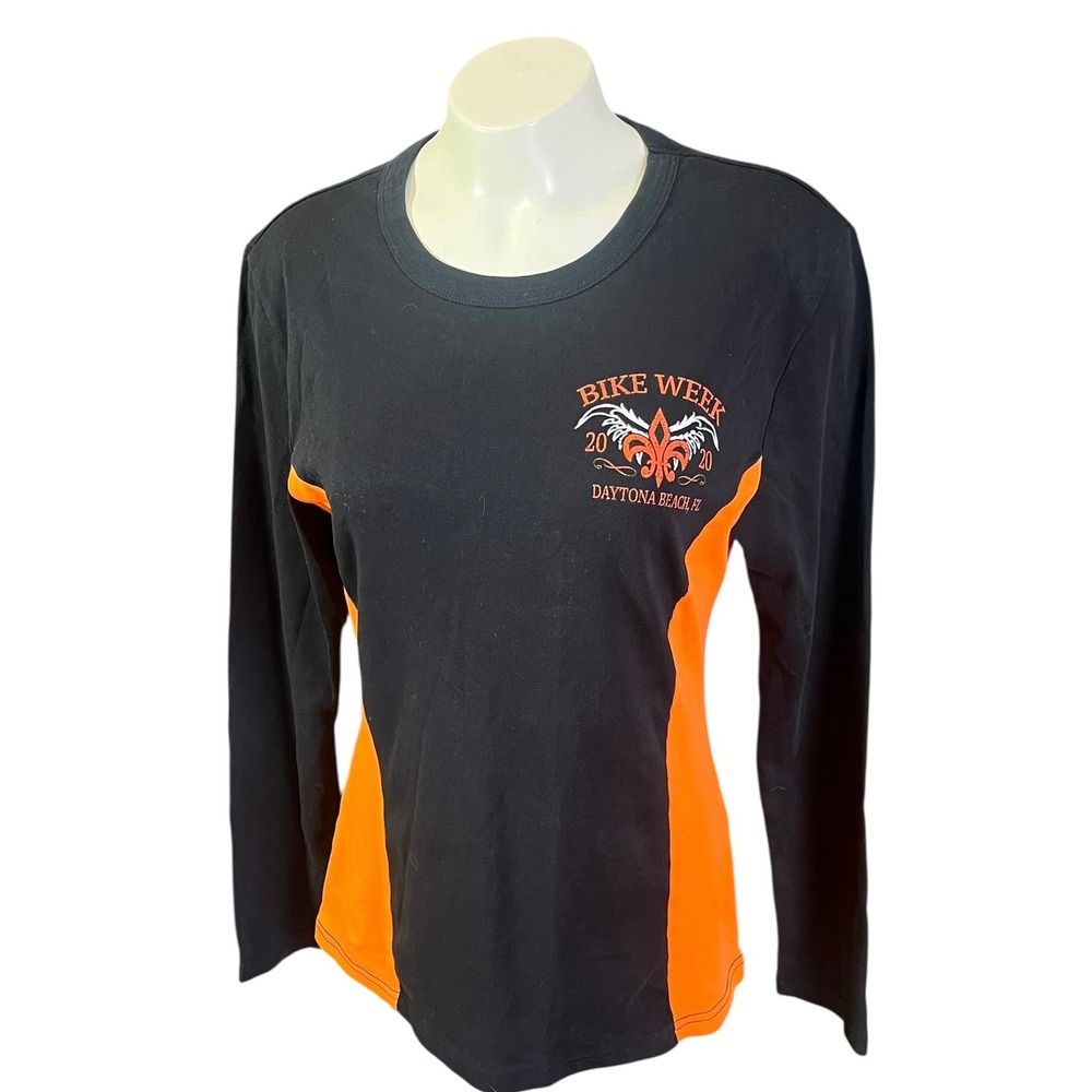 Biker Clothing Company Daytona Bike Week 2020 Long Sleeve Shirt Black Orange 2XL